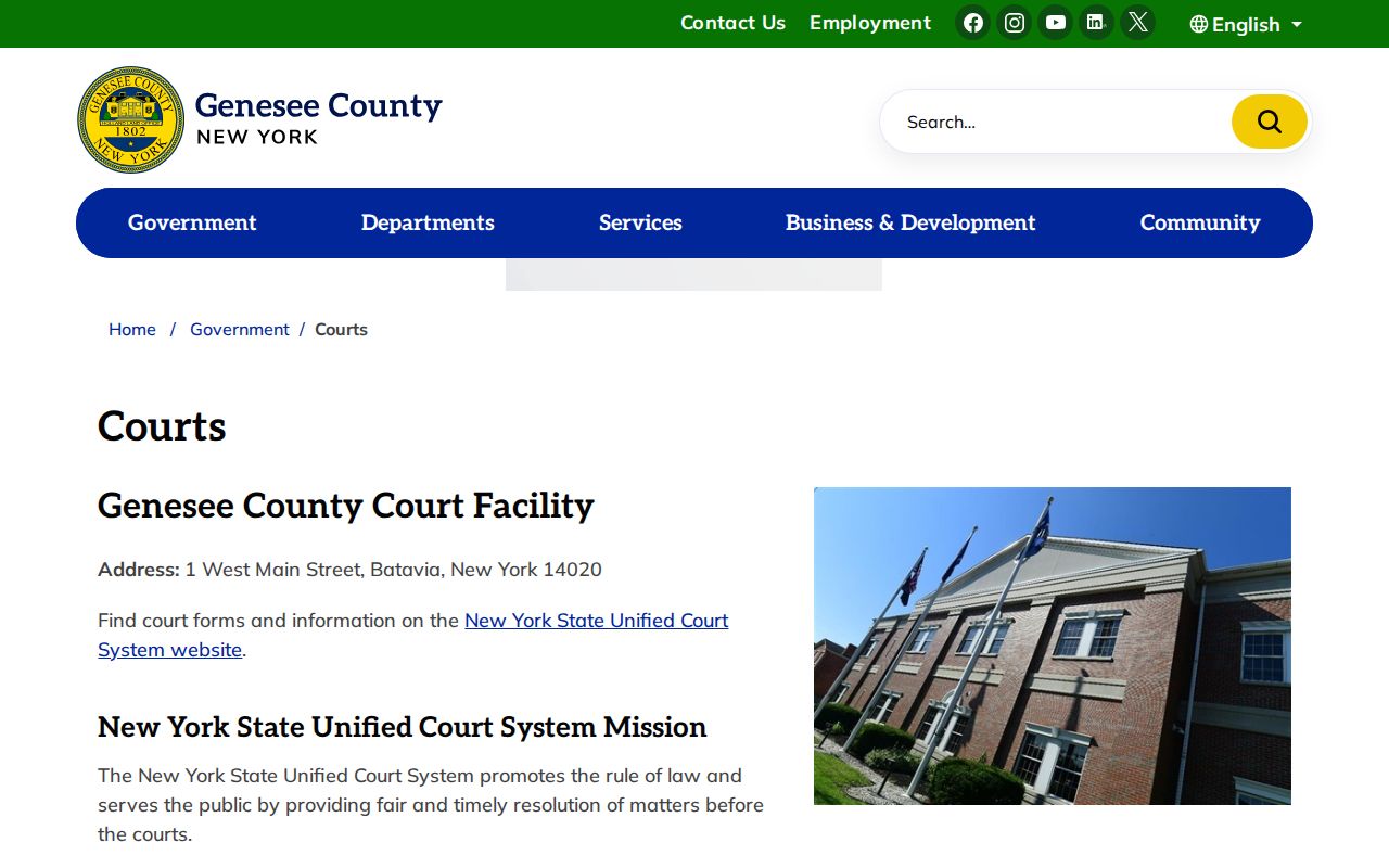 Genesee County booking disposition and court record information